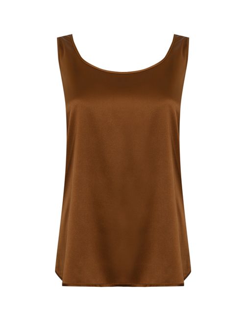 Canotta Pan in raso di seta Cuoio MM Max Mara | 2526166017600014